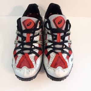 Asics Women's Grey & Red Mesh Workout Sneakers Size 9